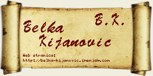 Belka Kijanović vizit kartica